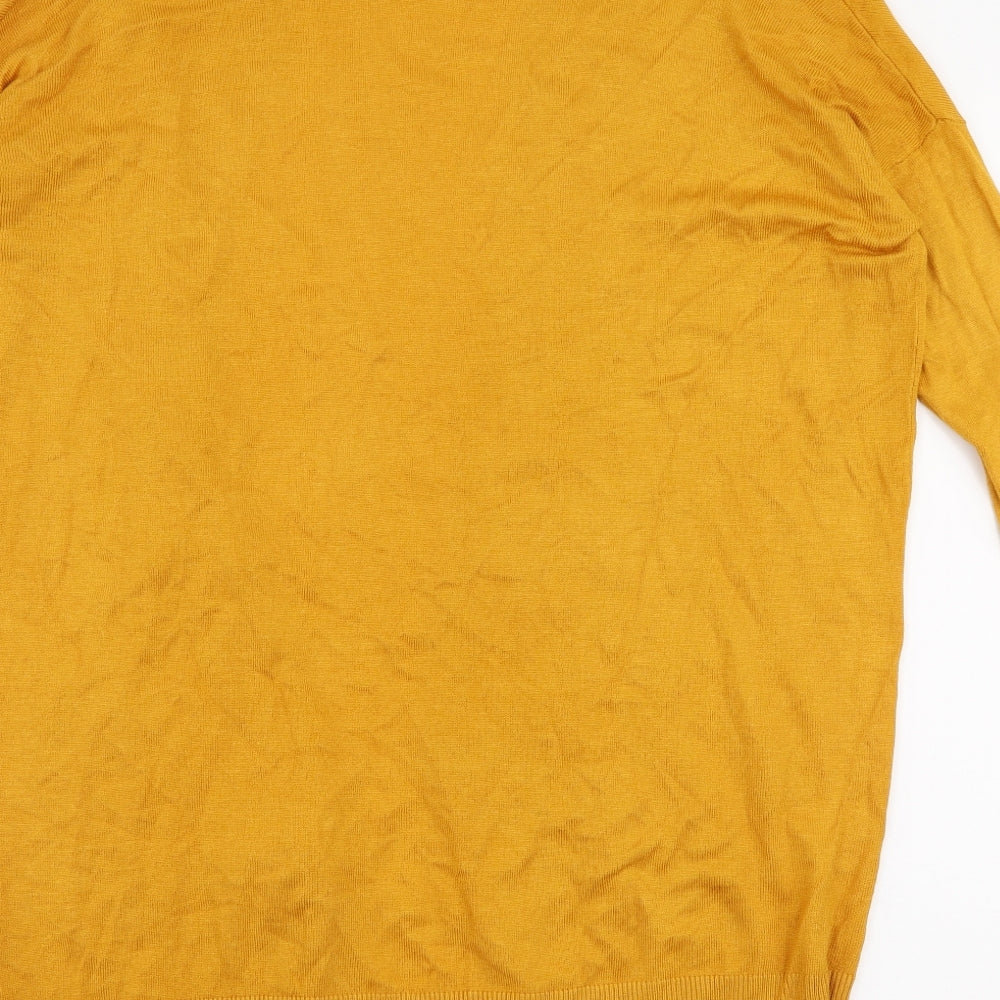 Primark Womens Yellow V-Neck  Polyester Cardigan Jumper Size XS