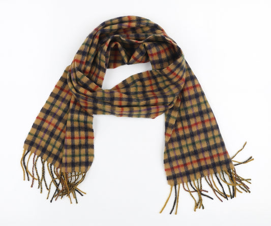 Hogarth Mens Multicoloured Plaid Wool Scarf  One Size