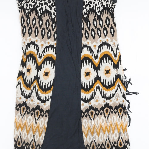 Diamonds Forever Womens Multicoloured Animal Print Viscose Pencil Dress  Size 12  Round Neck Pullover