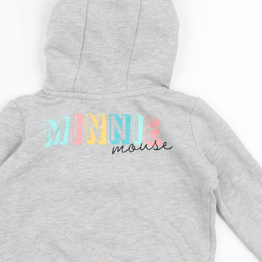 Primark Girls Grey  Cotton Pullover Hoodie Size 2-3 Years  Pullover - Disney Minnie mouse