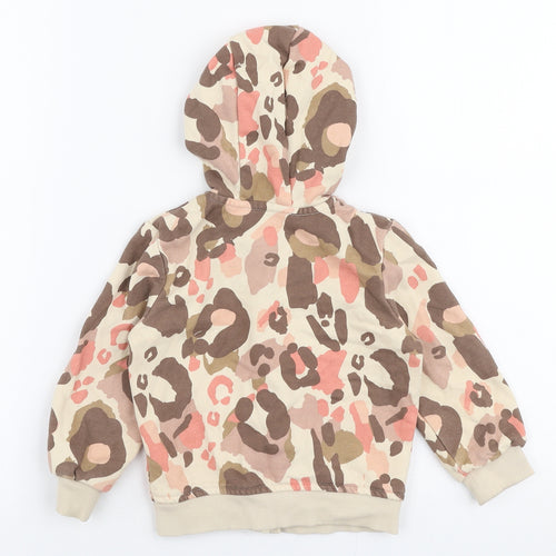 George Girls Multicoloured Animal Print Cotton Pullover T-Shirt Size 18-24 Months Round Neck Zip - Hoodie