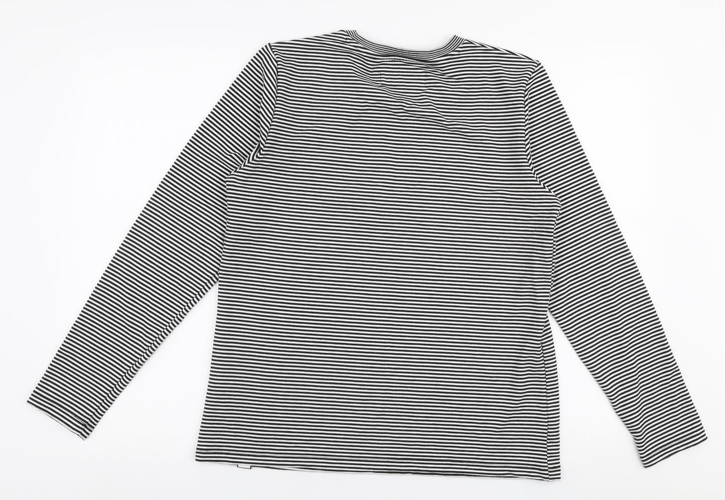 Superdry Womens White Striped Polyester Pullover Sweatshirt Size 14  Pullover