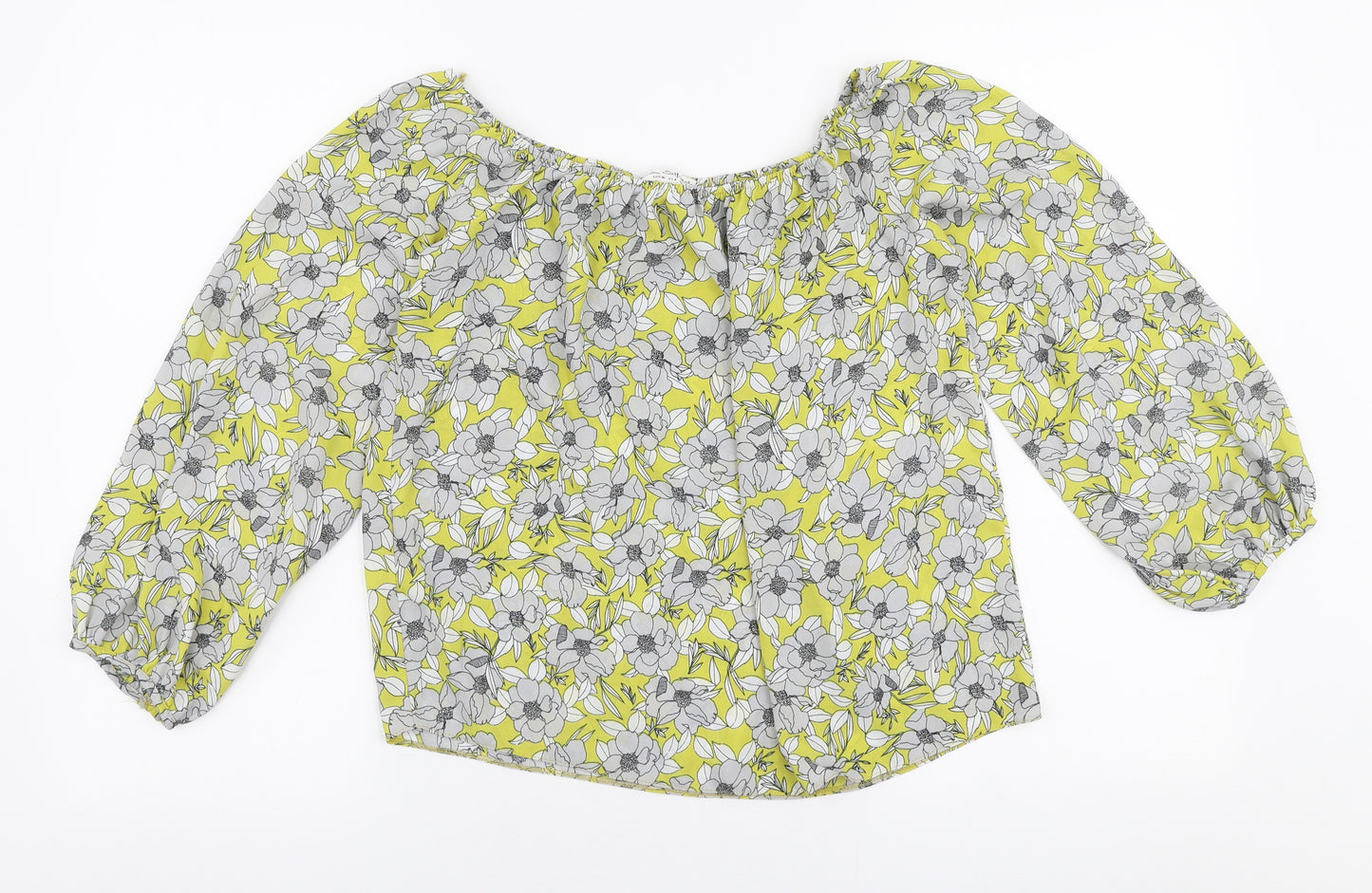 Miss Selfridge Womens Multicoloured Floral Polyester Basic Blouse Size 8 Off the Shoulder