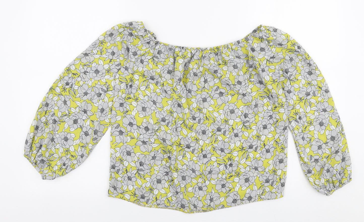Miss Selfridge Womens Multicoloured Floral Polyester Basic Blouse Size 8 Off the Shoulder