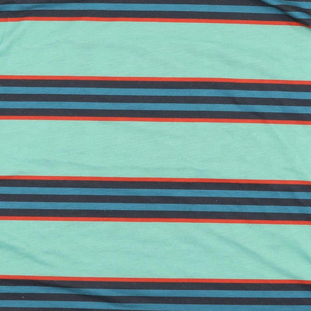 ASOS Mens Multicoloured Striped Polyester  T-Shirt Size S Round Neck