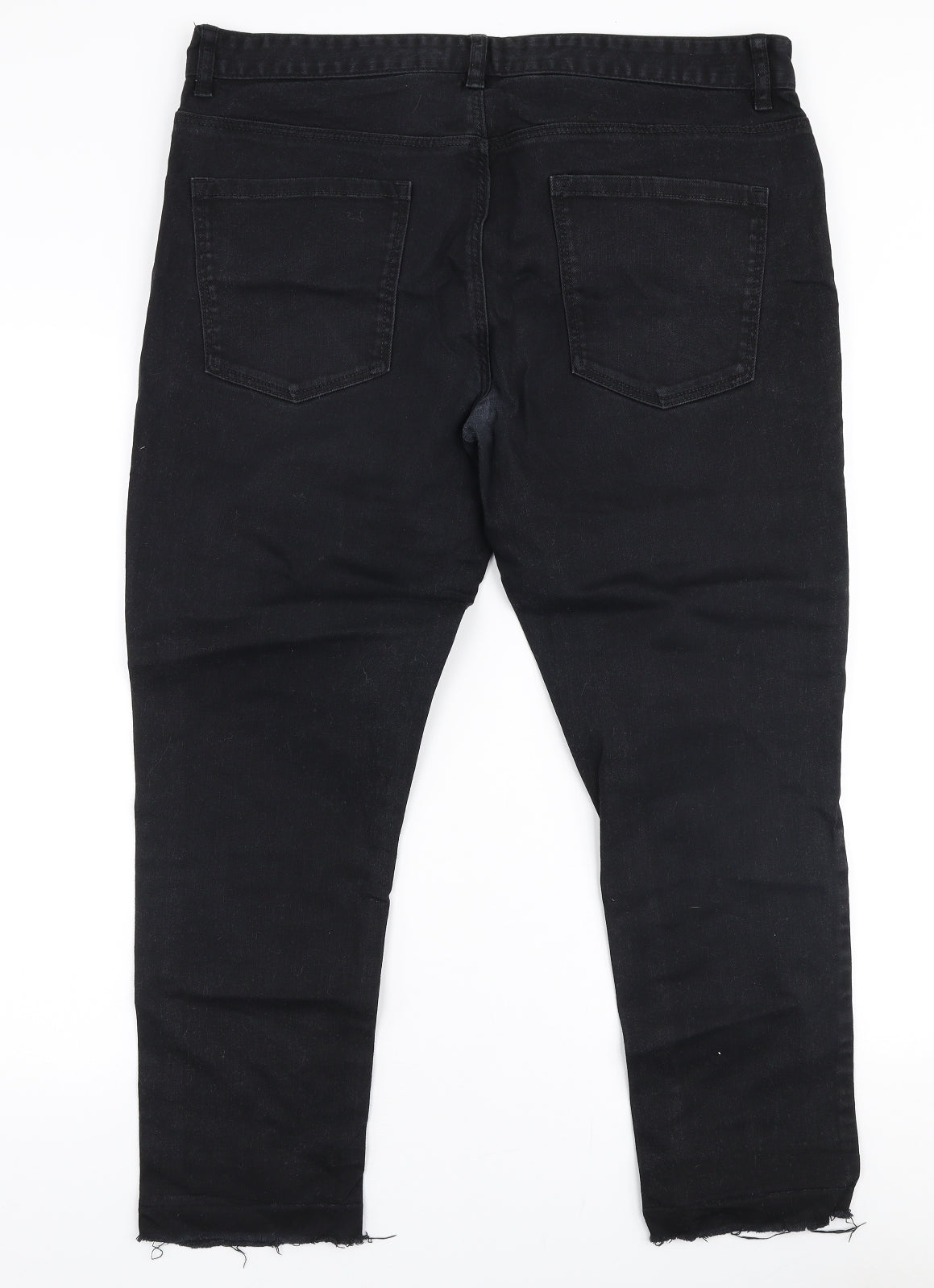 NEXT Mens Black  Cotton Straight Jeans Size 36 in L26 in Regular Zip
