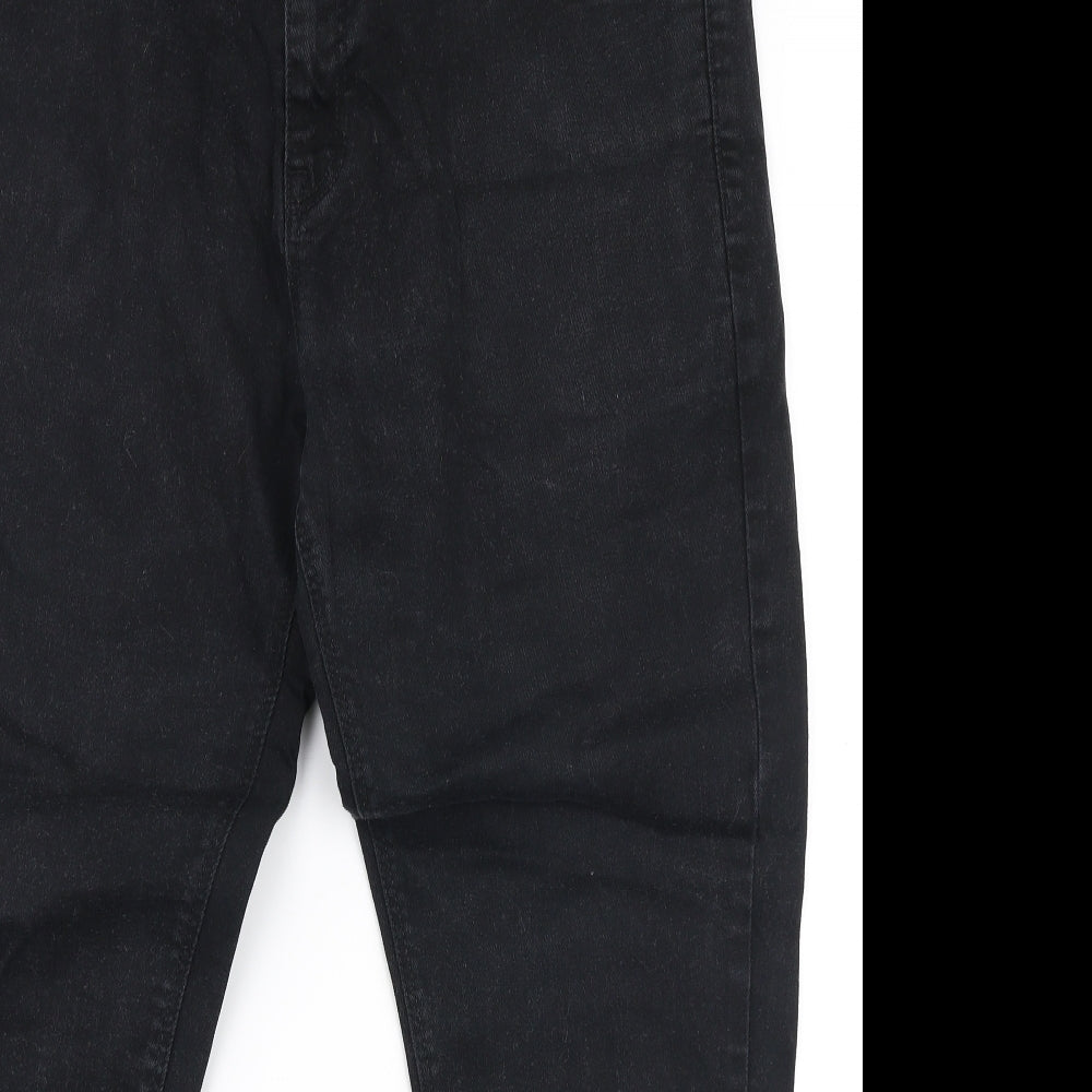 NEXT Mens Black  Cotton Straight Jeans Size 36 in L26 in Regular Zip