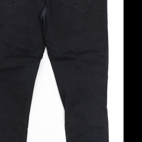 NEXT Mens Black  Cotton Straight Jeans Size 36 in L26 in Regular Zip