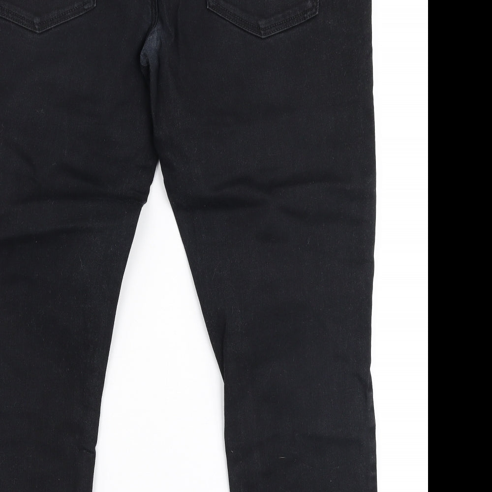 NEXT Mens Black  Cotton Straight Jeans Size 36 in L26 in Regular Zip