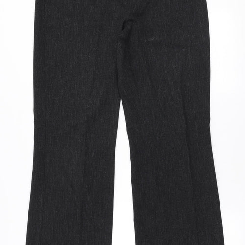 Marks and Spencer Womens Black  Polyester Trousers  Size 14 L32 in Regular Zip