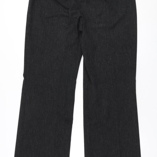 Marks and Spencer Womens Black  Polyester Trousers  Size 14 L32 in Regular Zip