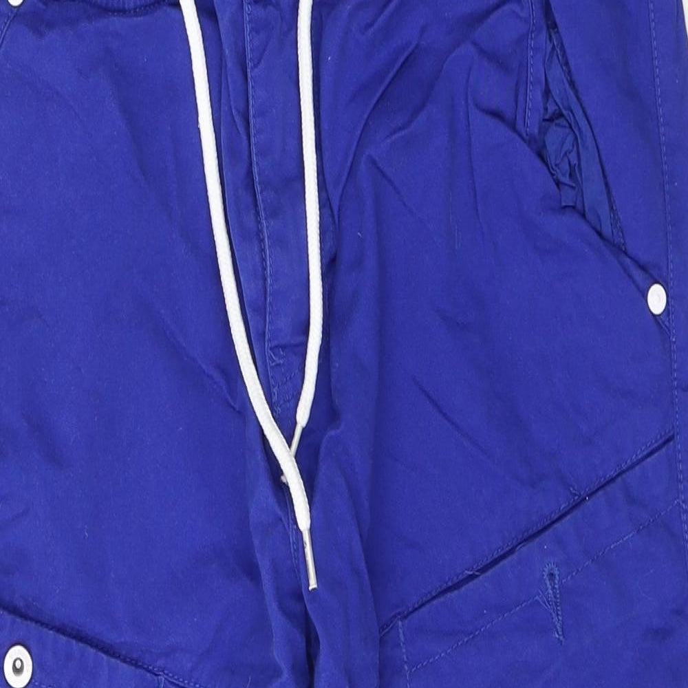 Matalan Mens Blue  Cotton Cargo Shorts Size 32 L16 in Regular Button