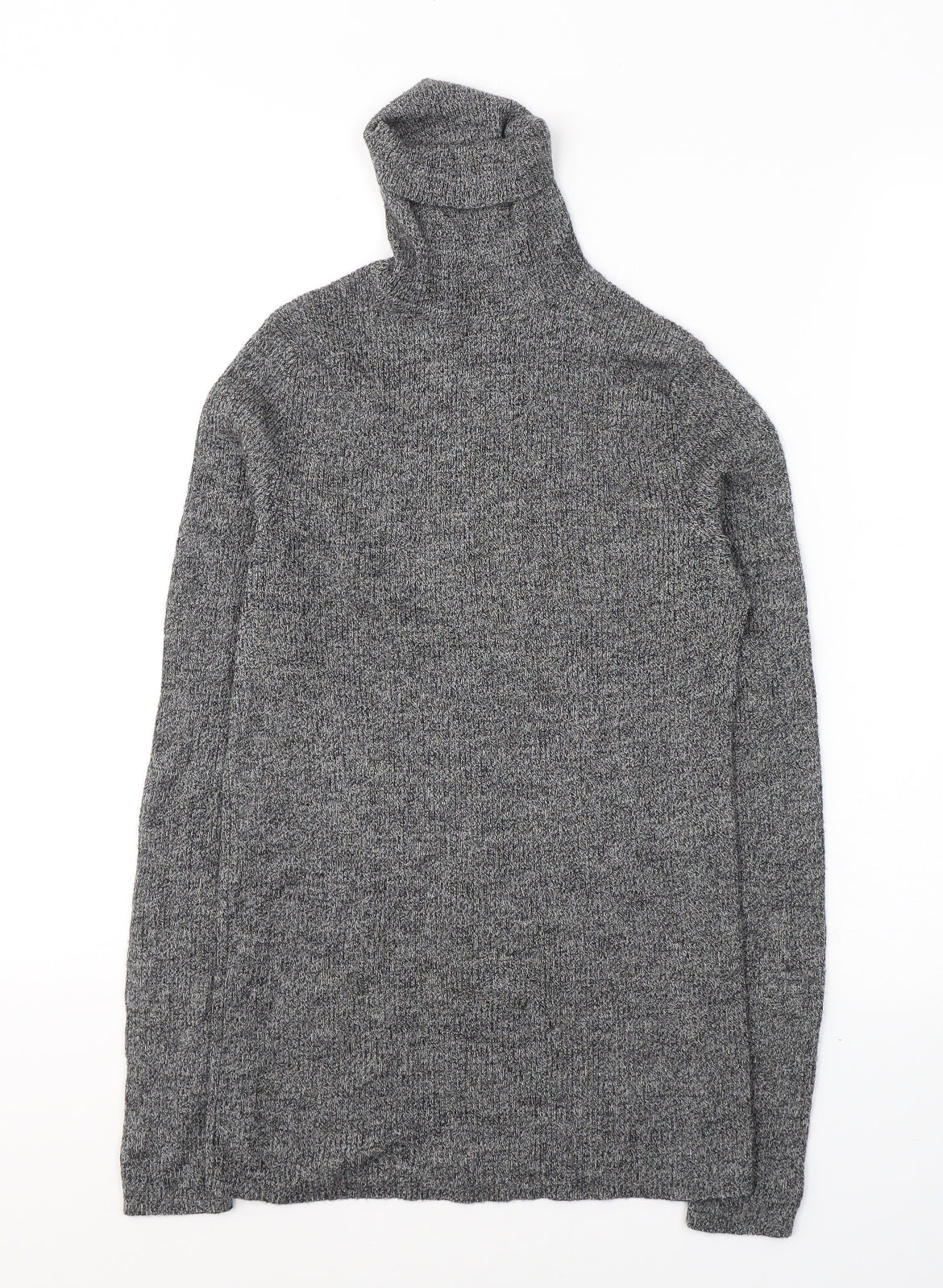 Uniqlo Womens Grey Roll Neck  Wool Pullover Jumper Size M