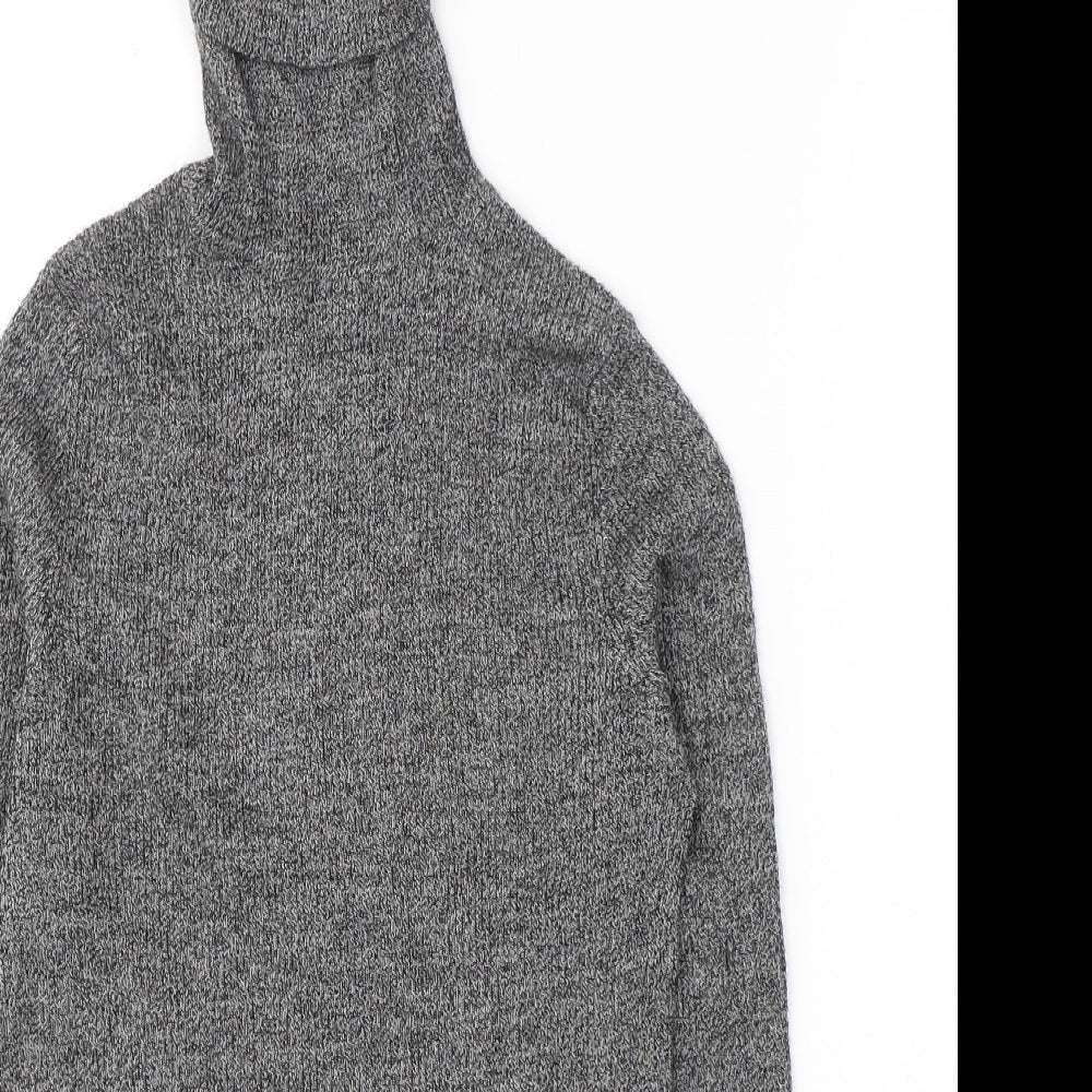 Uniqlo Womens Grey Roll Neck  Wool Pullover Jumper Size M