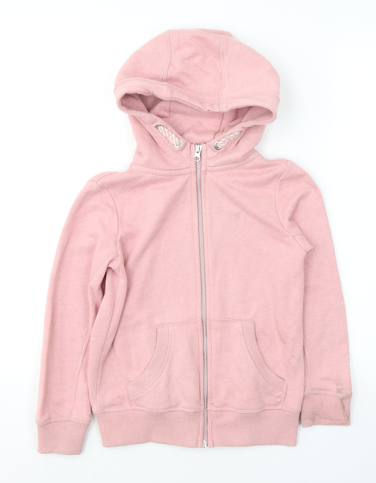 NEXT Girls Pink  Cotton Full Zip Hoodie Size 7 Years  Zip