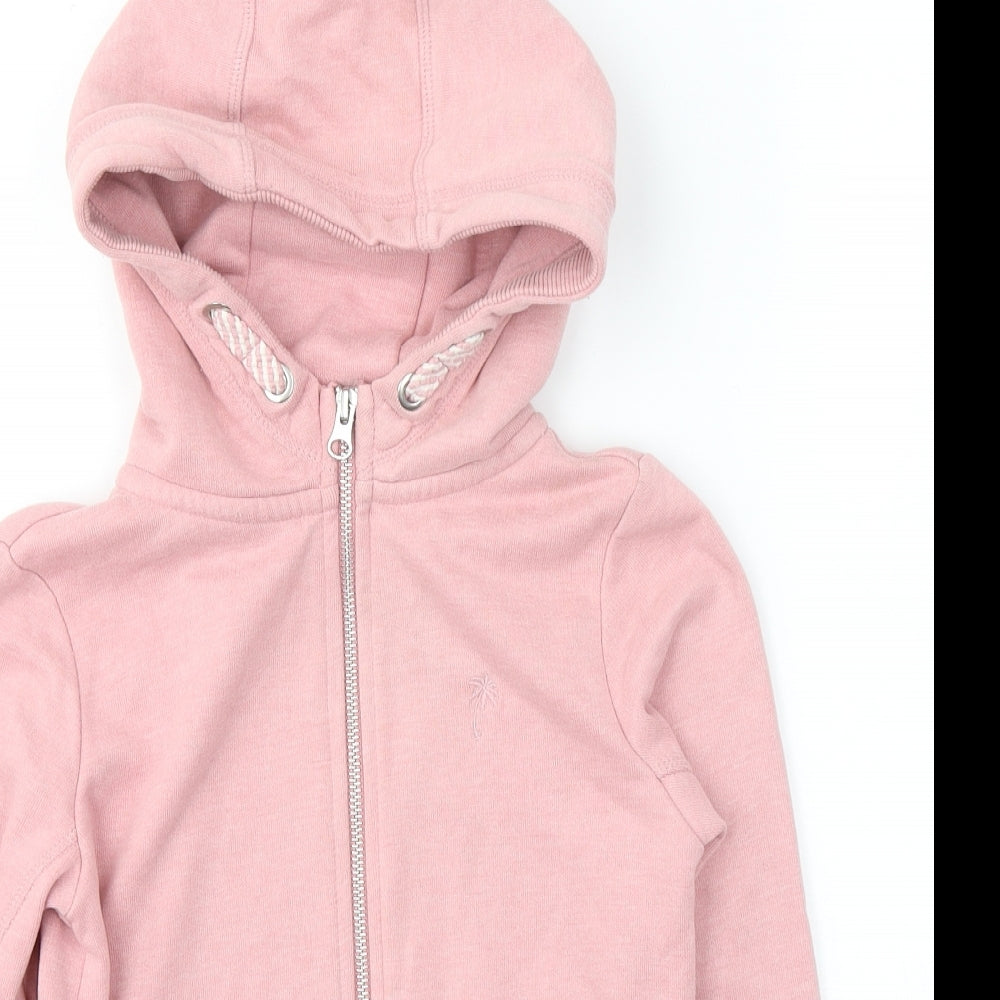 NEXT Girls Pink  Cotton Full Zip Hoodie Size 7 Years  Zip