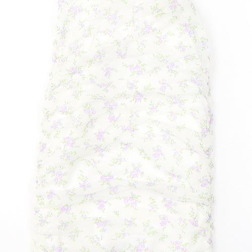 ASOS Womens White Floral Nylon Camisole Blouse Size 6 Off the Shoulder