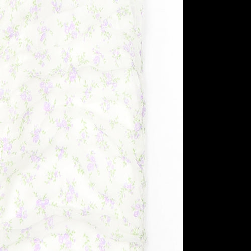 ASOS Womens White Floral Nylon Camisole Blouse Size 6 Off the Shoulder