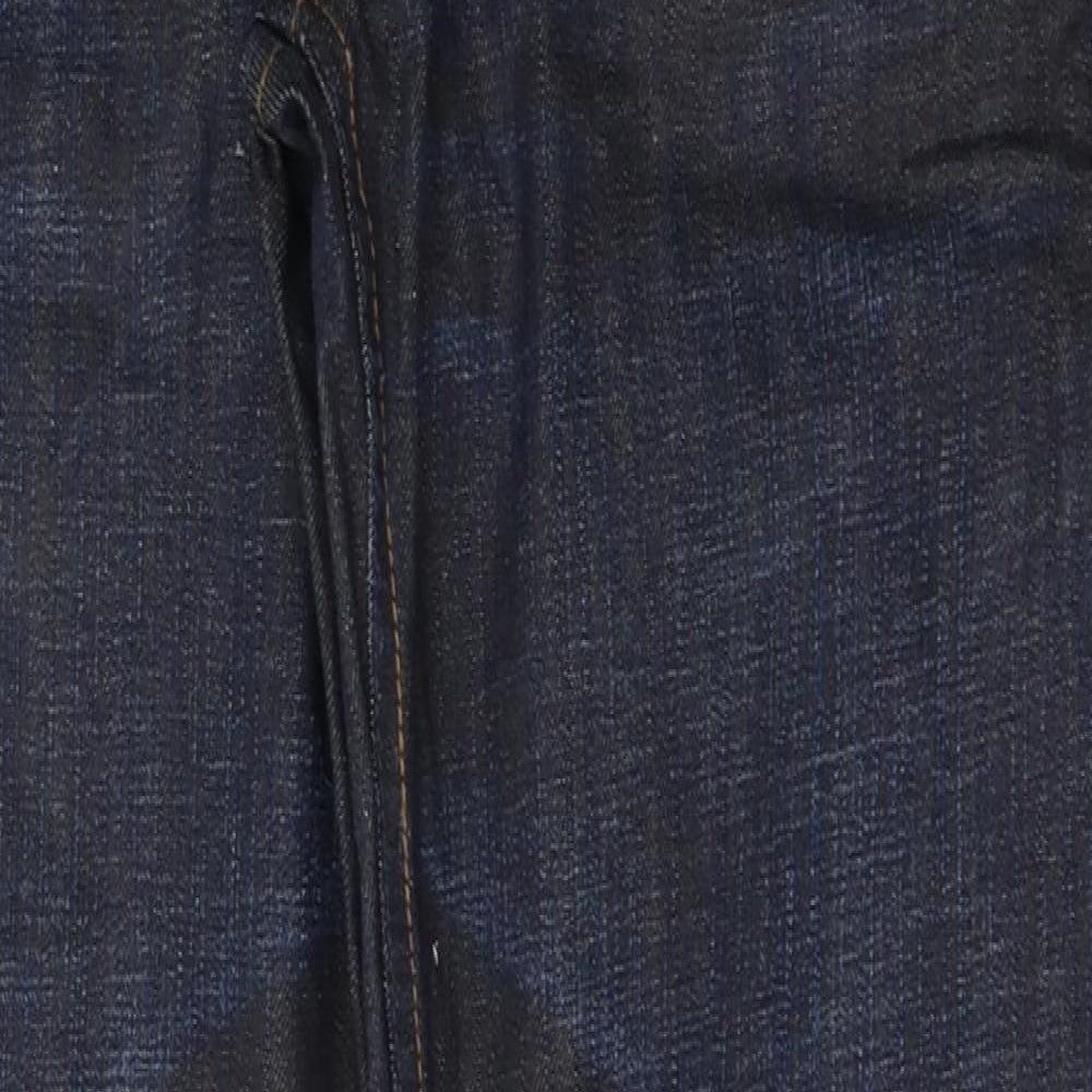 Topman Mens Blue  Cotton Straight Jeans Size 32 L33 in Regular Button