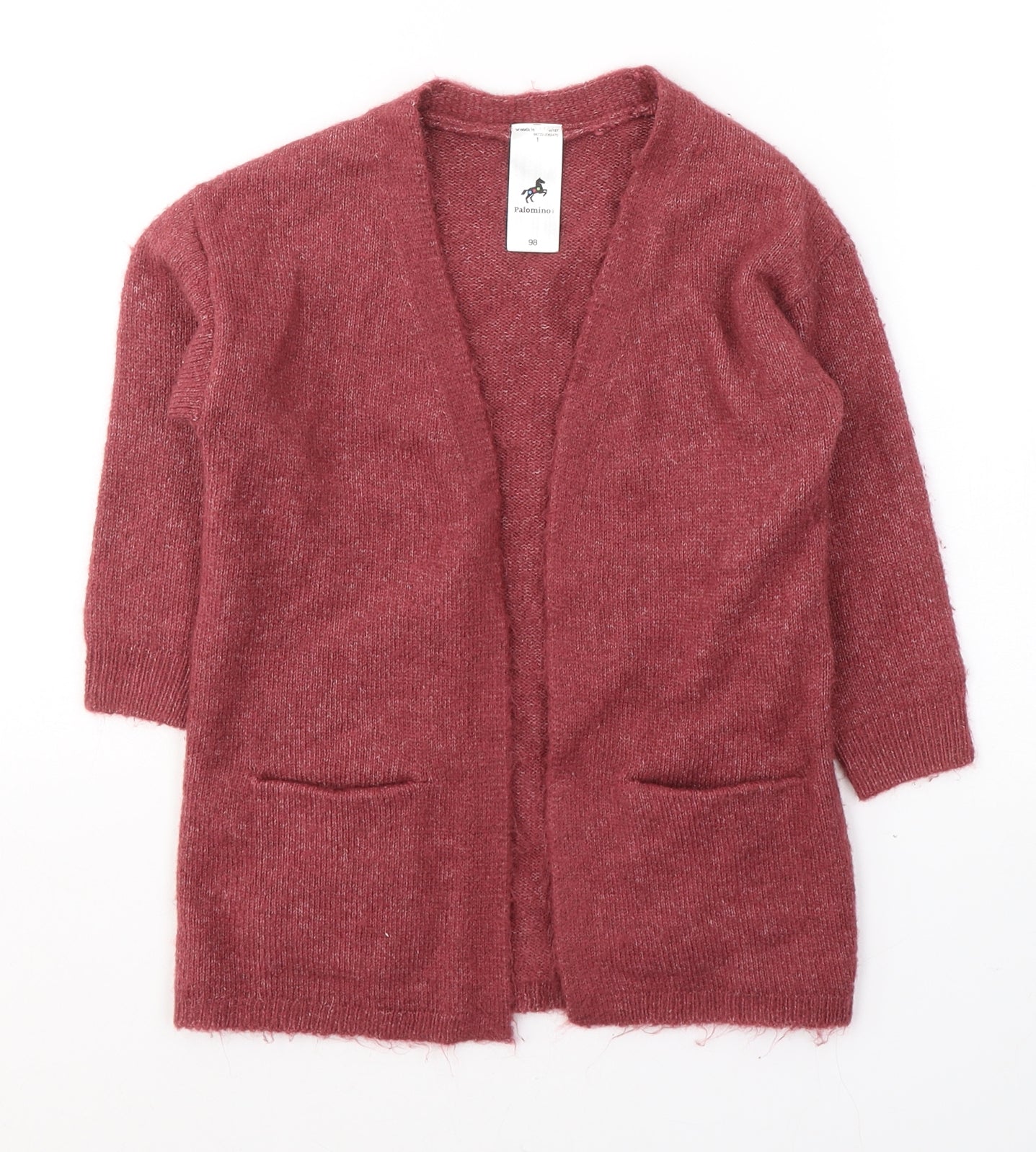 Palomino Girls Pink V-Neck  Acrylic Cardigan Jumper Size 2-3 Years