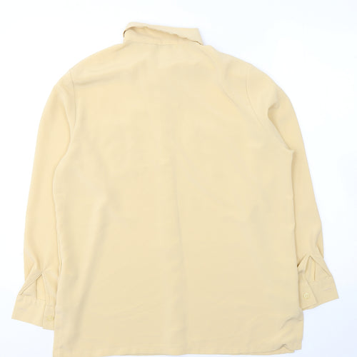 Marks and Spencer Womens Beige  Polyester Basic Button-Up Size 12 Collared