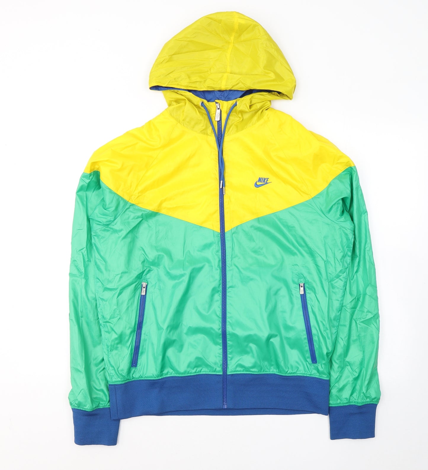 Nike Mens Green   Windbreaker Jacket Size M  Zip - Colourblock