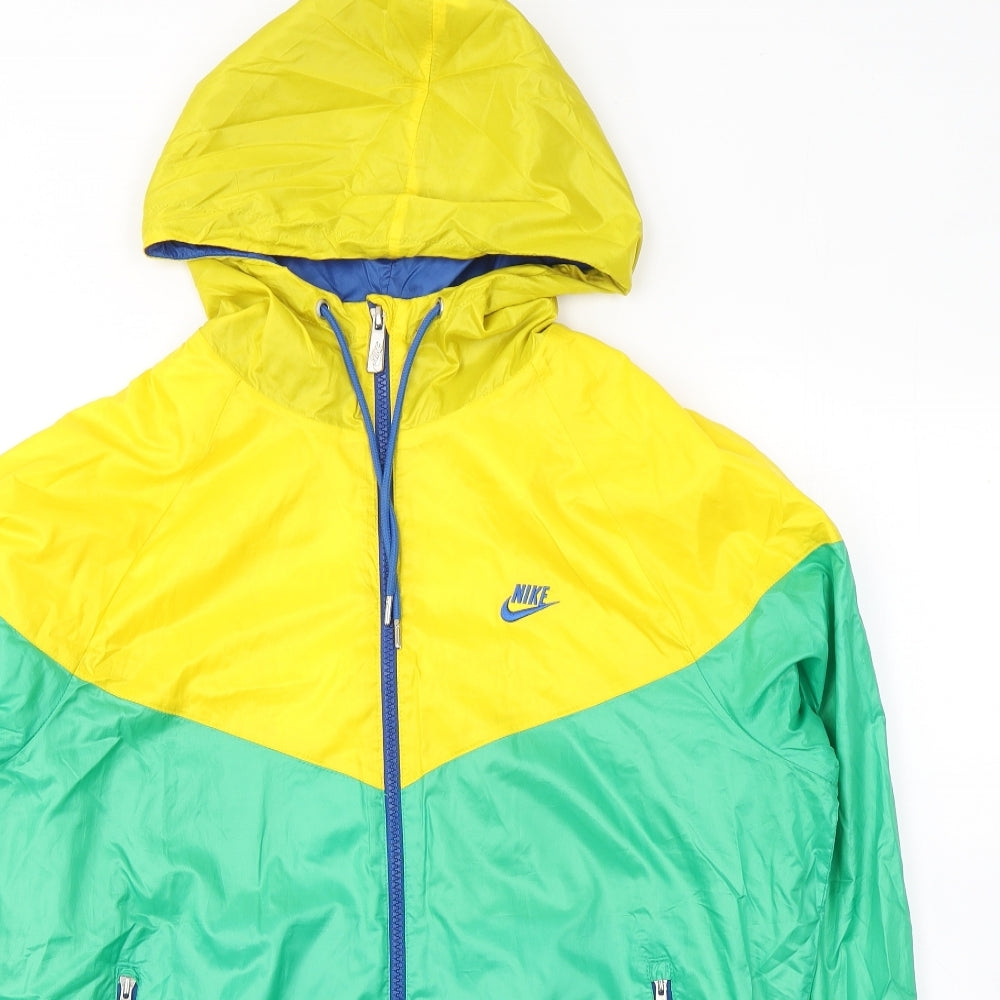 Nike Mens Green   Windbreaker Jacket Size M  Zip - Colourblock