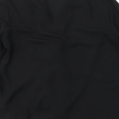 Topshop Womens Black  Polyester Basic Blouse Size 12 V-Neck - knot detail