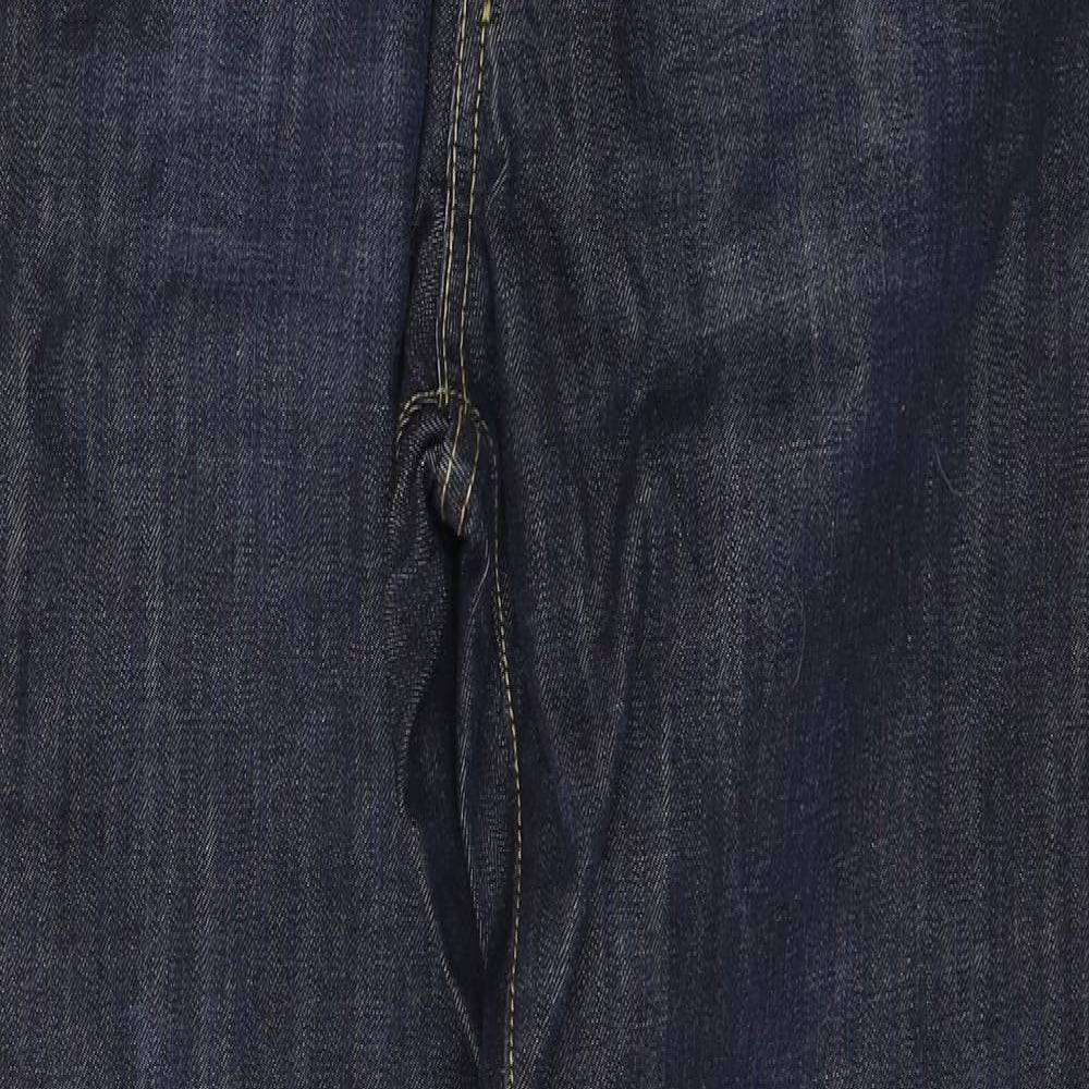 Burton Mens Blue  Cotton Straight Jeans Size 34 L30 in Regular Button