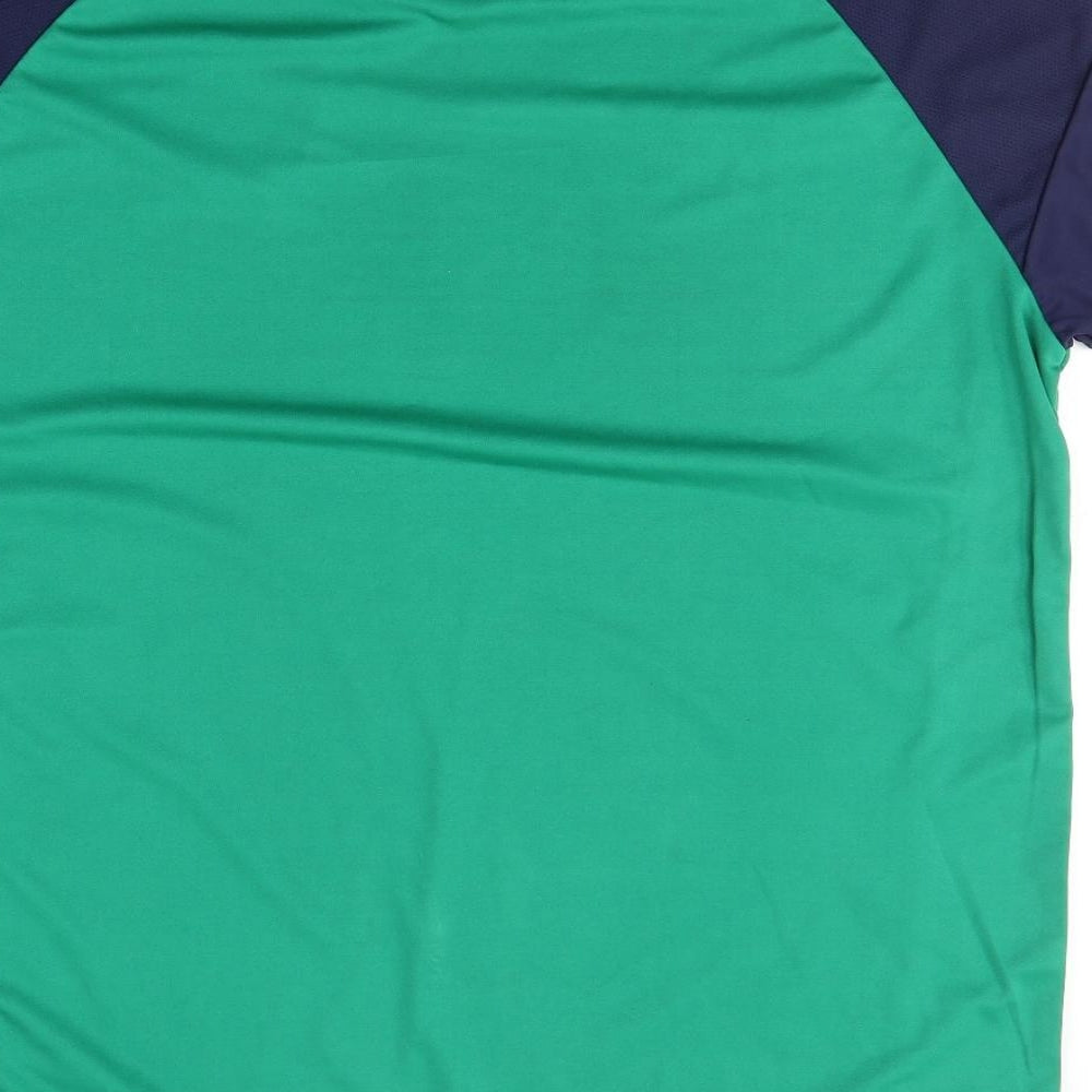 adidas Mens Green Colourblock Polyester  T-Shirt Size 2XL Round Neck  - Northern Ireland