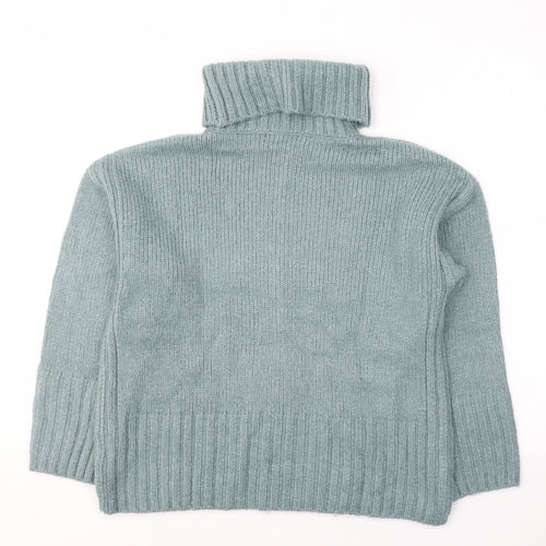 Dunnes Stores Womens Green Roll Neck  Acrylic Pullover Jumper Size S