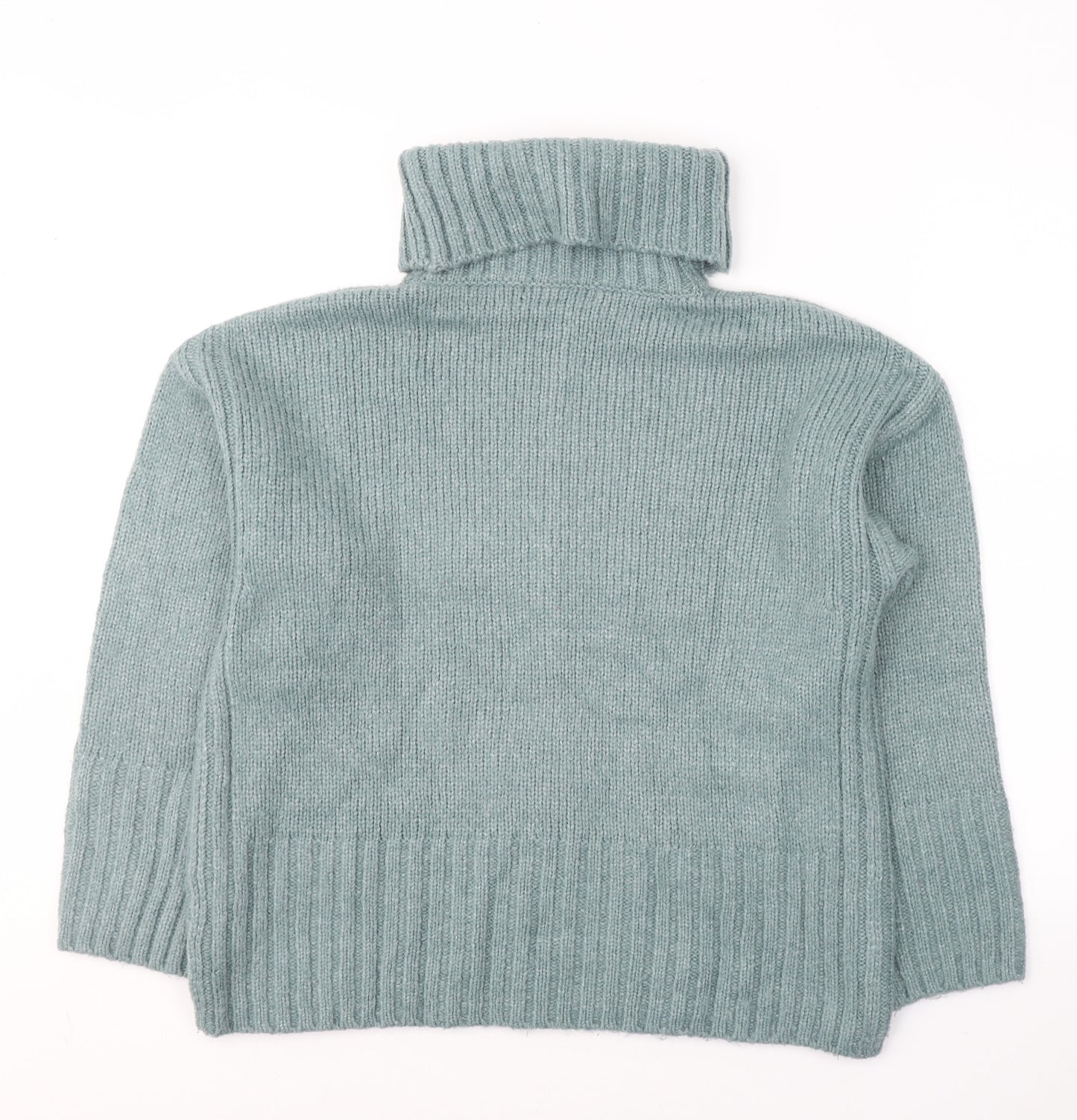 Dunnes Stores Womens Green Roll Neck  Acrylic Pullover Jumper Size S