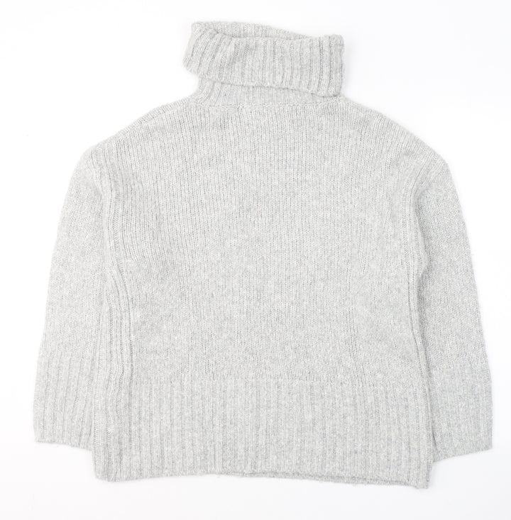 Dunnes Stores Womens Grey Roll Neck Acrylic Pullover Jumper Size S