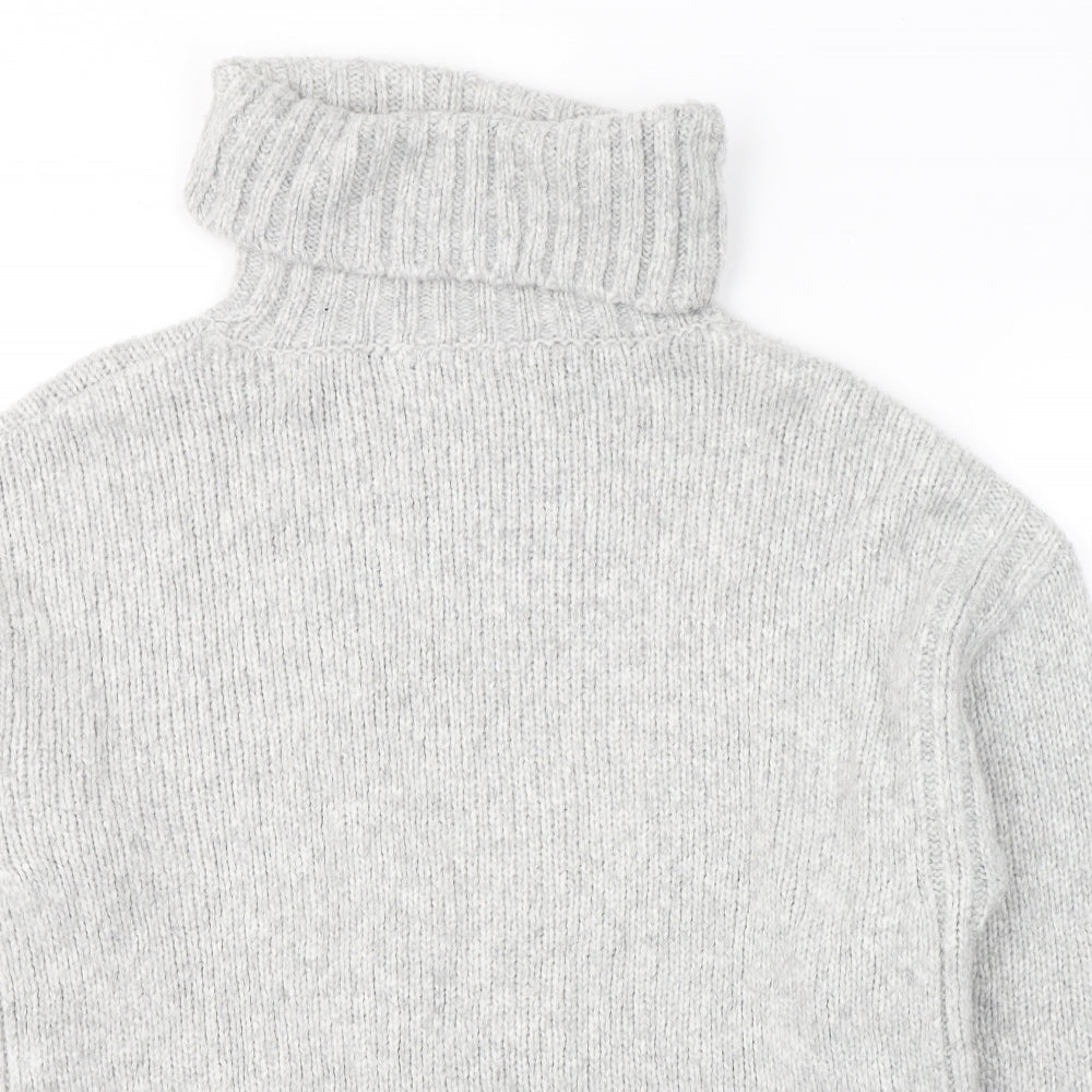 Dunnes Stores Womens Grey Roll Neck  Acrylic Pullover Jumper Size S
