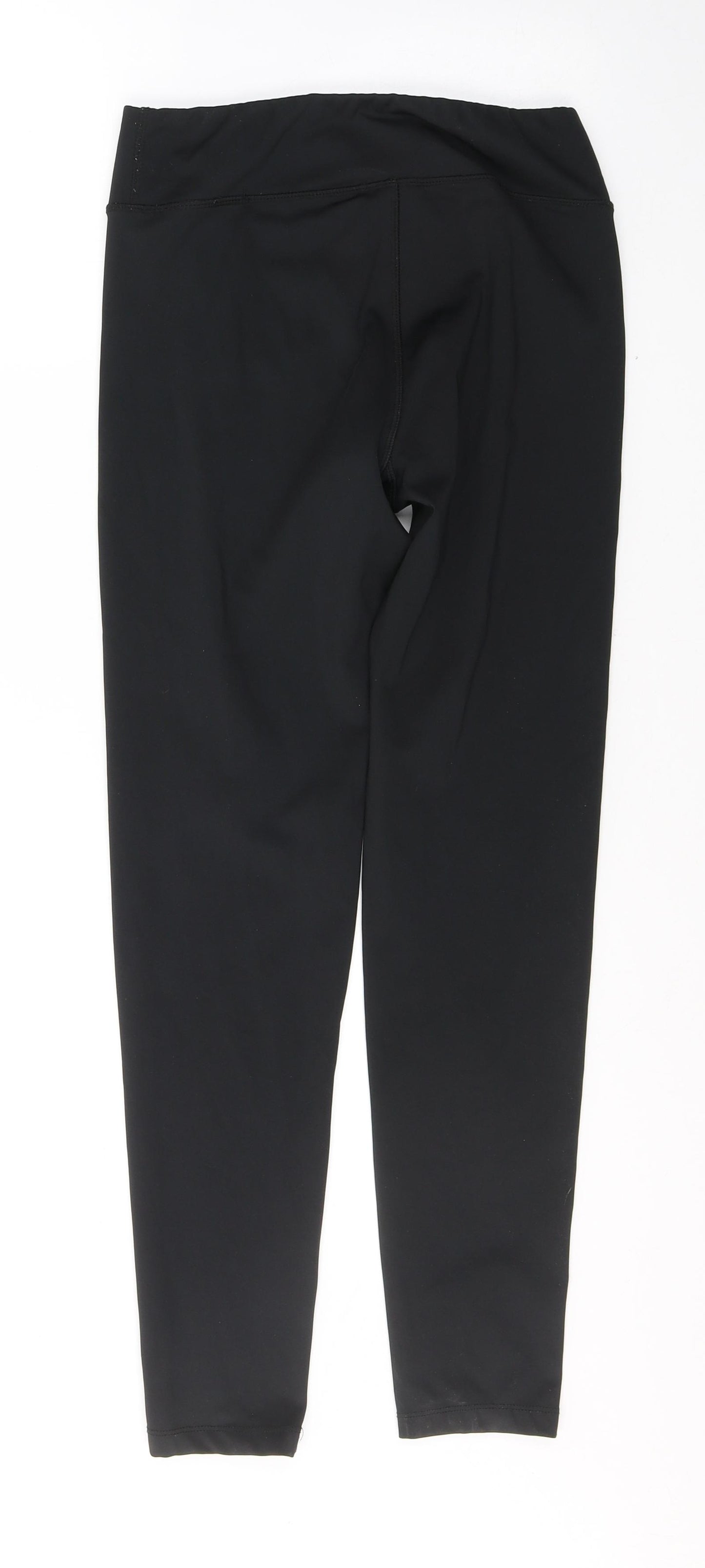 USA Pro Womens Black  Polyester Pedal Pusher Leggings Size 12 L27 in Regular Button