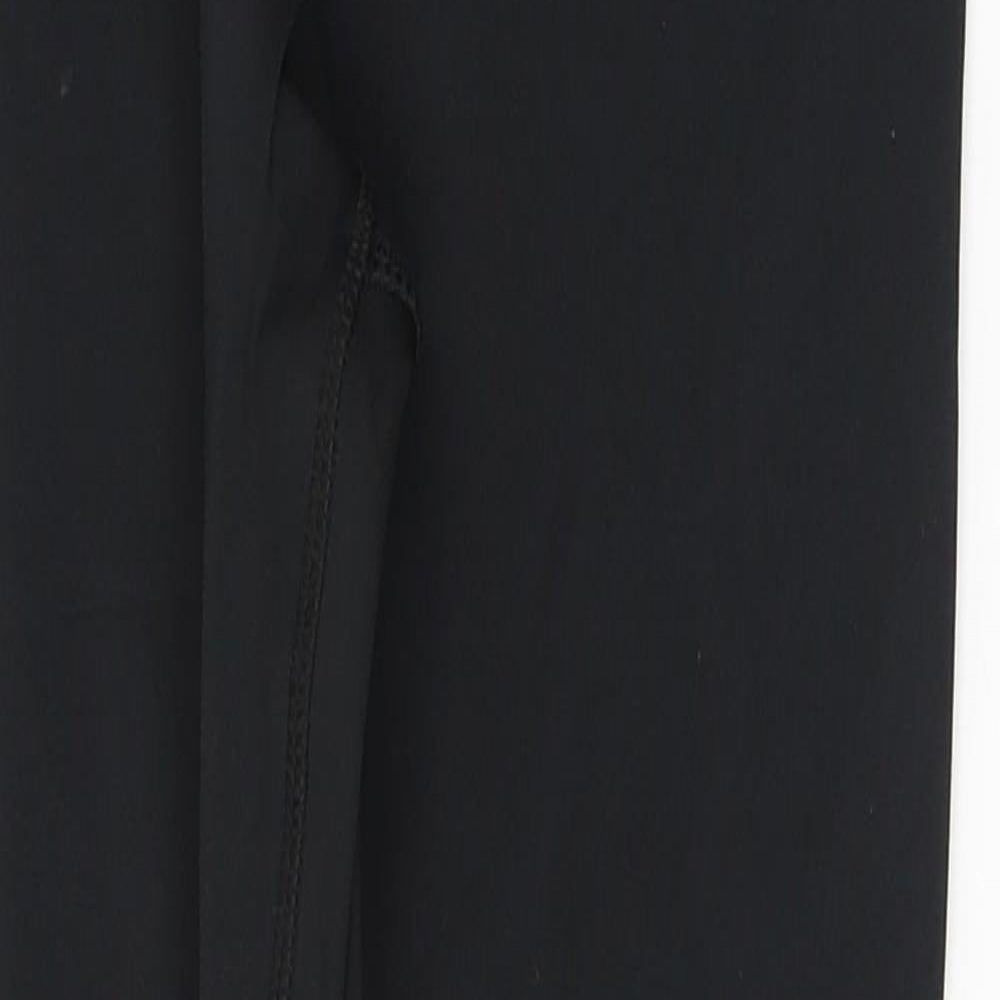 USA Pro Womens Black  Polyester Pedal Pusher Leggings Size 12 L27 in Regular Button
