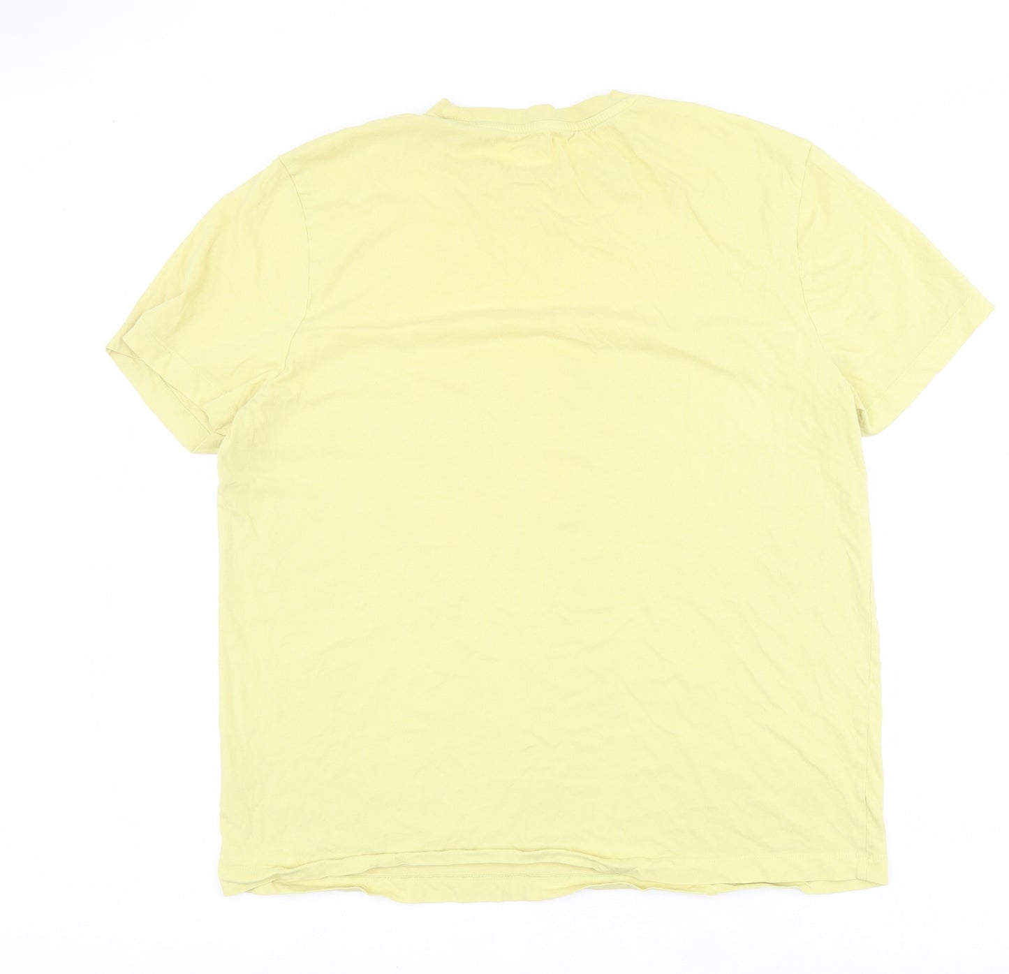 Primark Mens Yellow  Cotton  T-Shirt Size XL Crew Neck