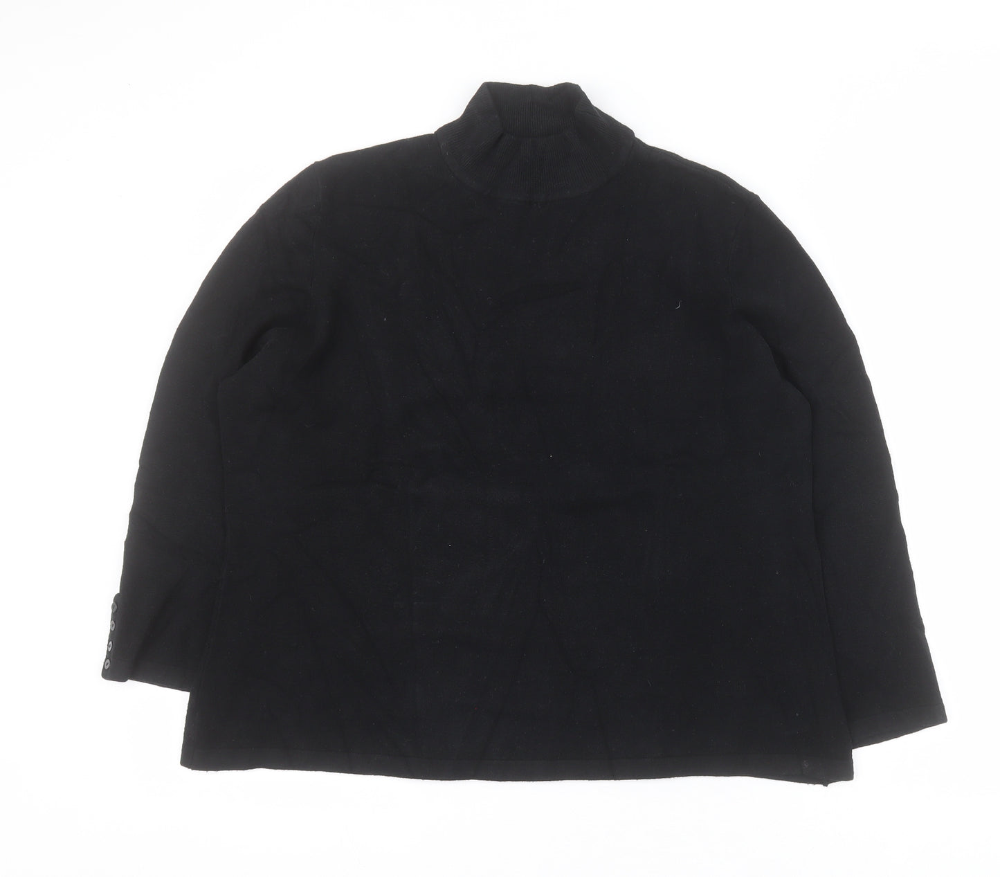 Viyella Womens Black High Neck  Viscose Pullover Jumper Size XL