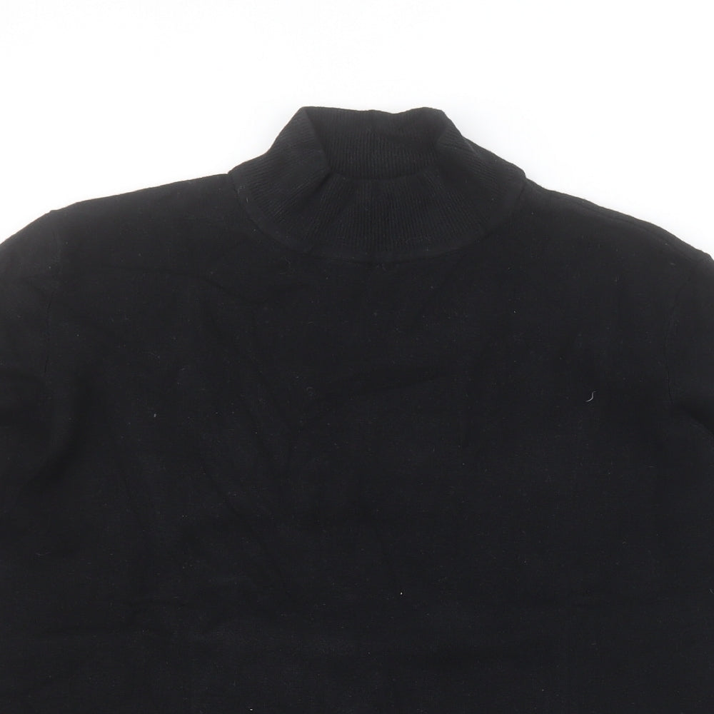 Viyella Womens Black High Neck  Viscose Pullover Jumper Size XL