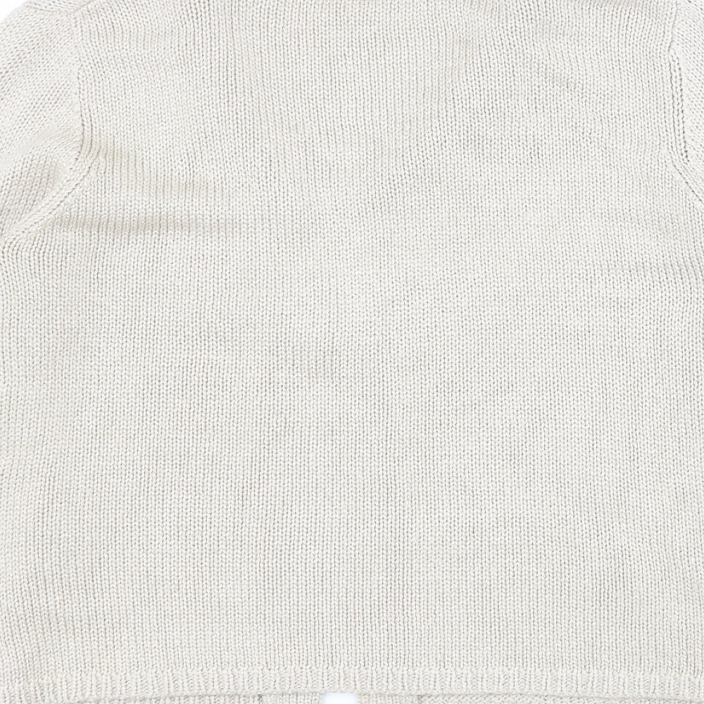 Alex & Co Womens Brown Collared  Acrylic Cardigan Jumper Size 14