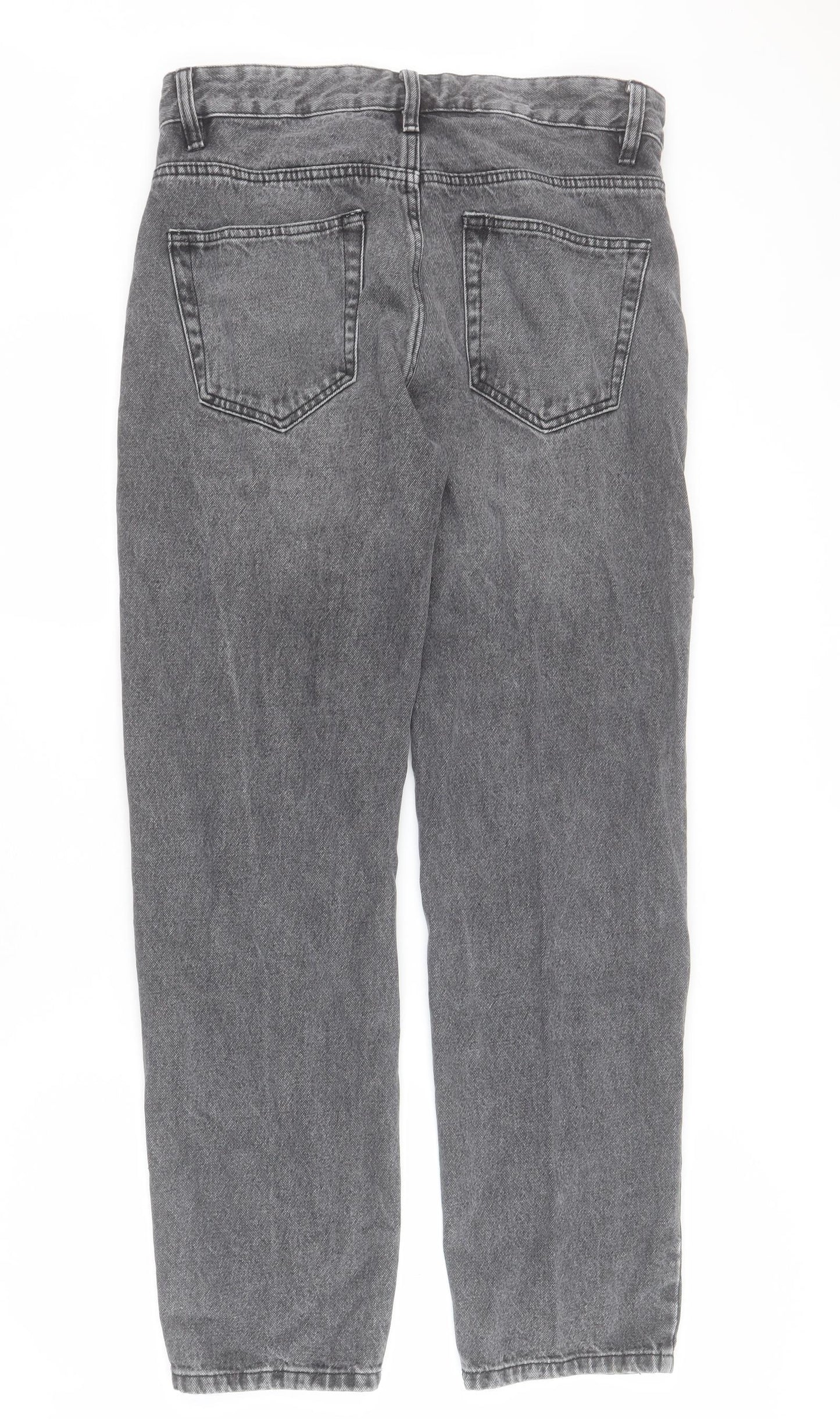 NEXT Mens Grey  Cotton Straight Jeans Size 30 in L30 in Regular Button