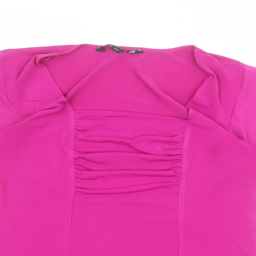 Joanna Hope Womens Pink  Polyester Basic Blouse Size 14 Square Neck