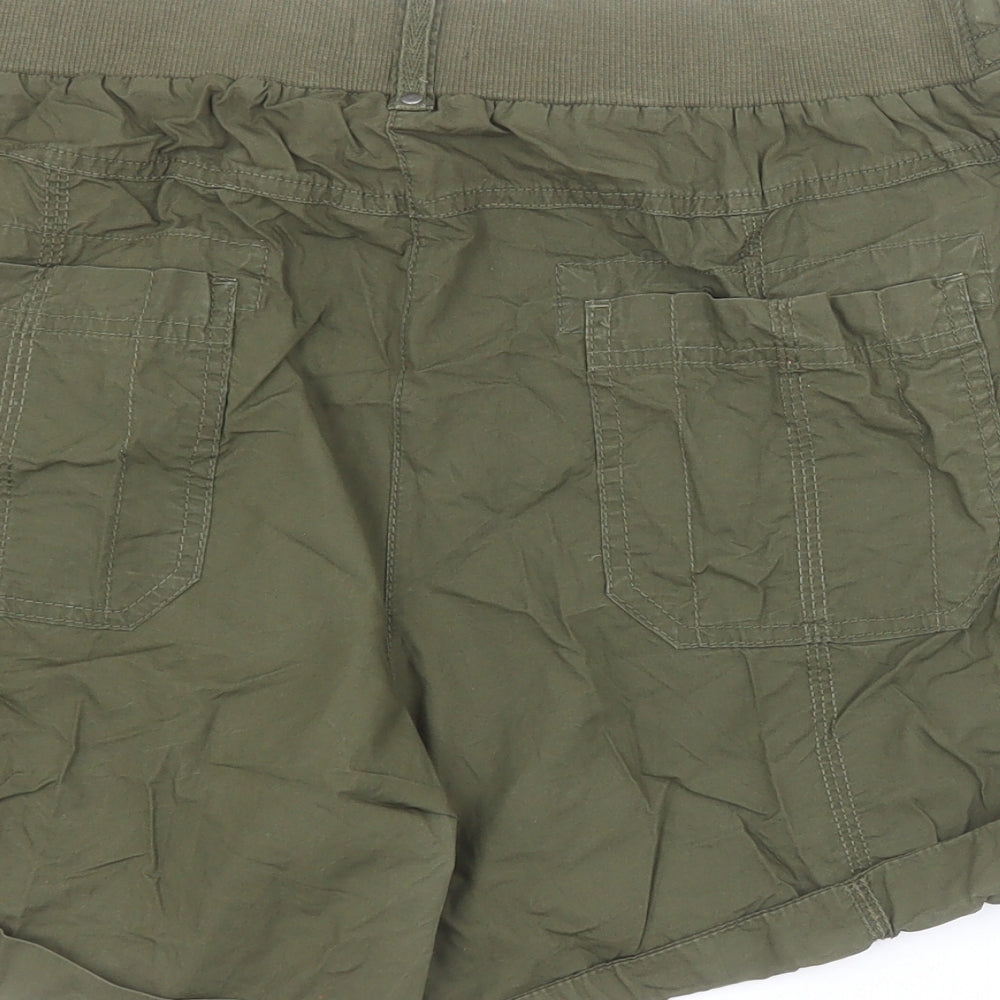 Matalan Womens Green  100% Cotton Cargo Shorts Size 16 L5 in Regular Drawstring