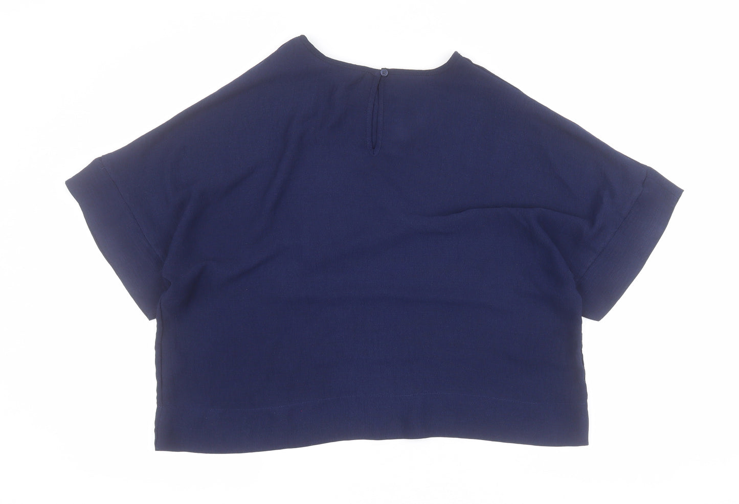 Peacocks Womens Blue  Polyester Basic T-Shirt Size 14 Round Neck