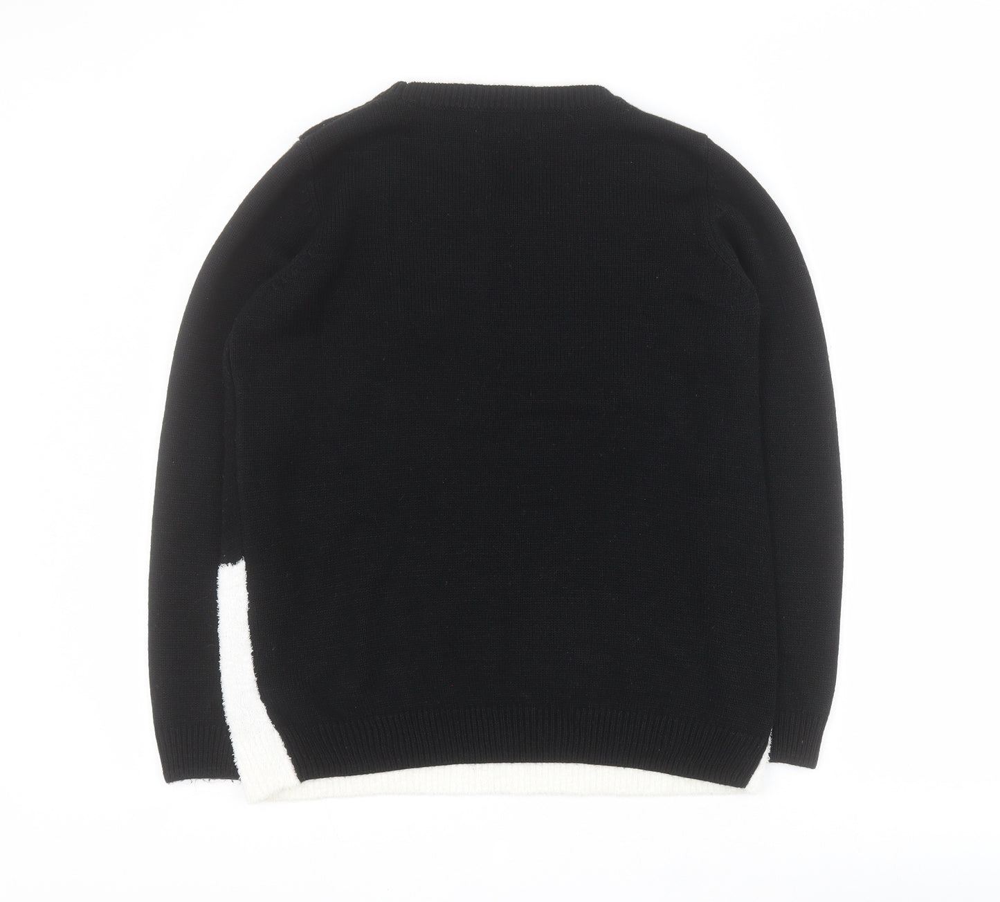 F&F Womens Black Round Neck  Acrylic Pullover Jumper Size 12   - Christmas