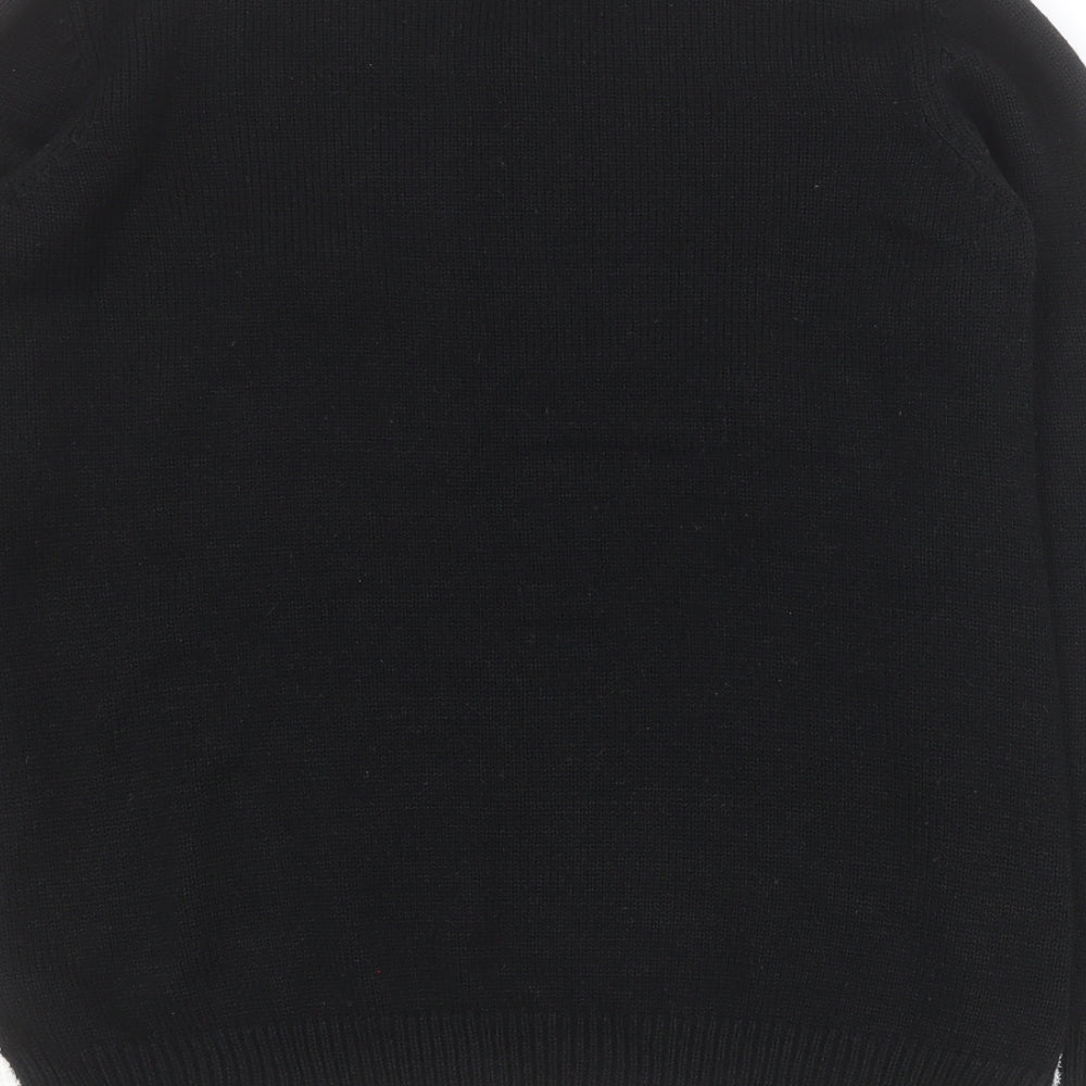 F&F Womens Black Round Neck  Acrylic Pullover Jumper Size 12   - Christmas