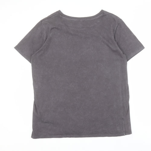 River Island Womens Grey  100% Cotton Basic T-Shirt Size 12 Crew Neck