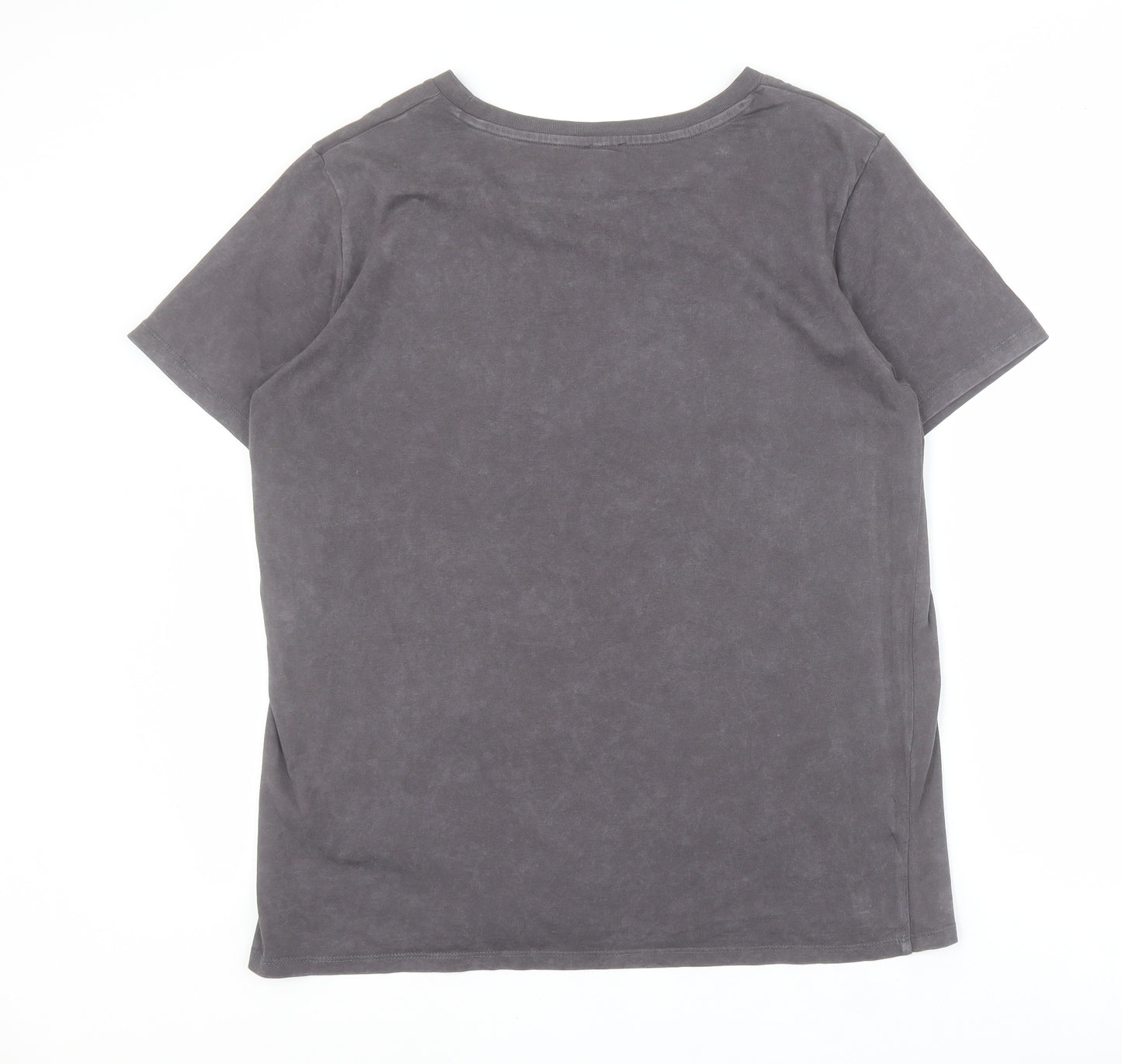 River Island Womens Grey  100% Cotton Basic T-Shirt Size 12 Crew Neck