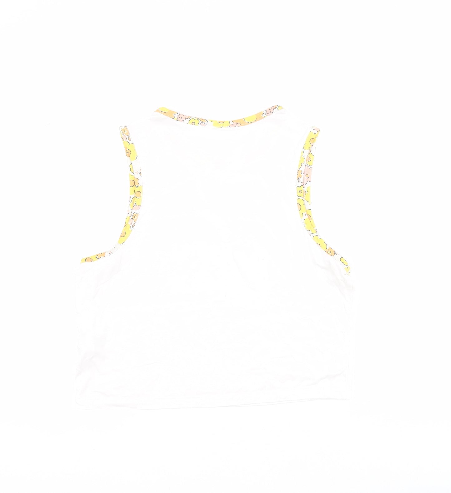 Neon Rose Womens White  Viscose Cropped Tank Size M Round Neck