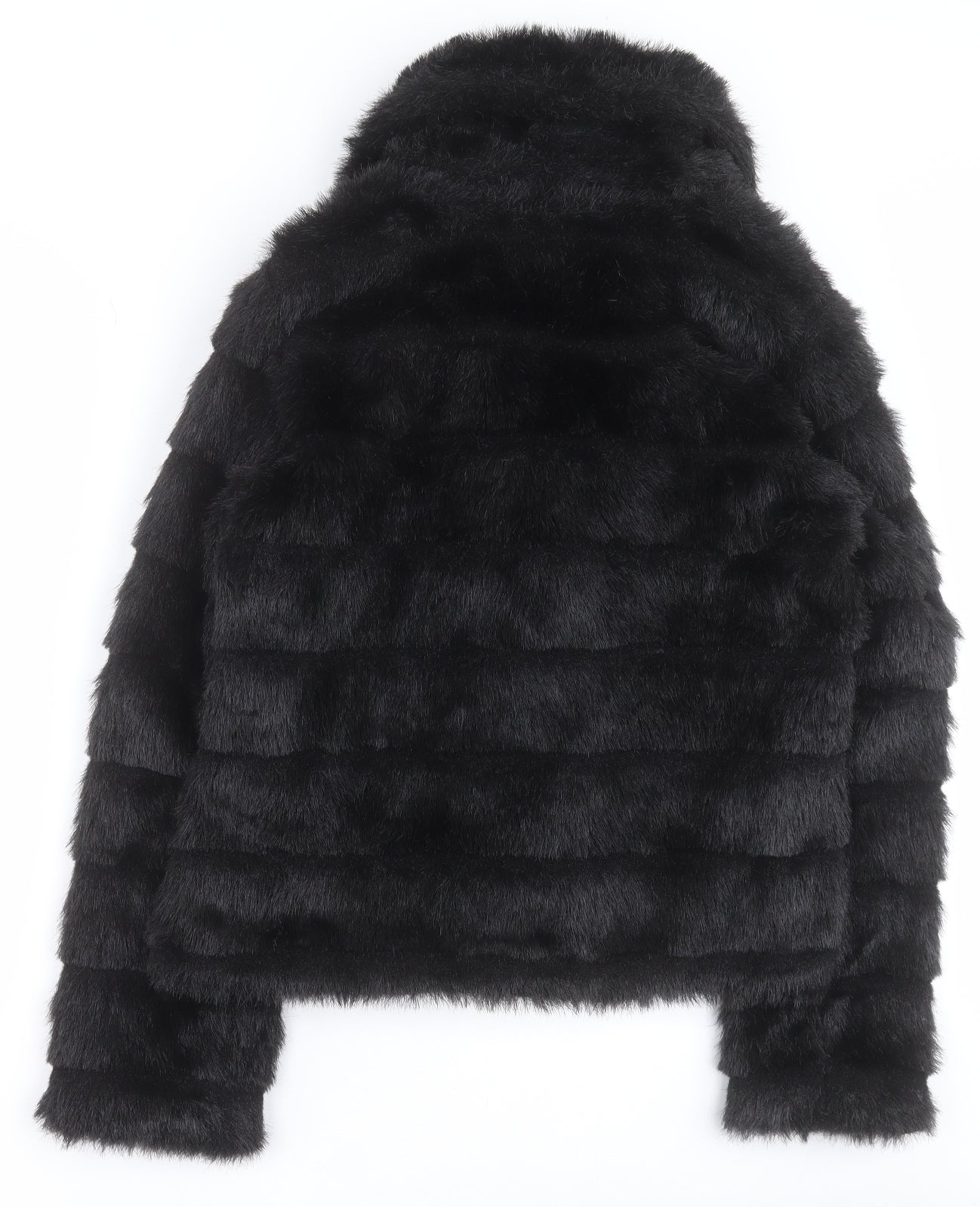 Matalan Womens Black   Jacket Coat Size 16  Hook & Eye - Faux fur